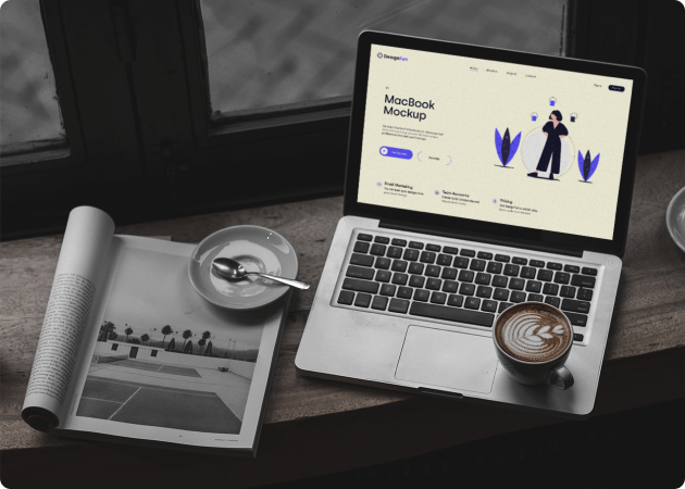 Diseño UX UI de sitio web mostrado en la pantalla de una MacBook